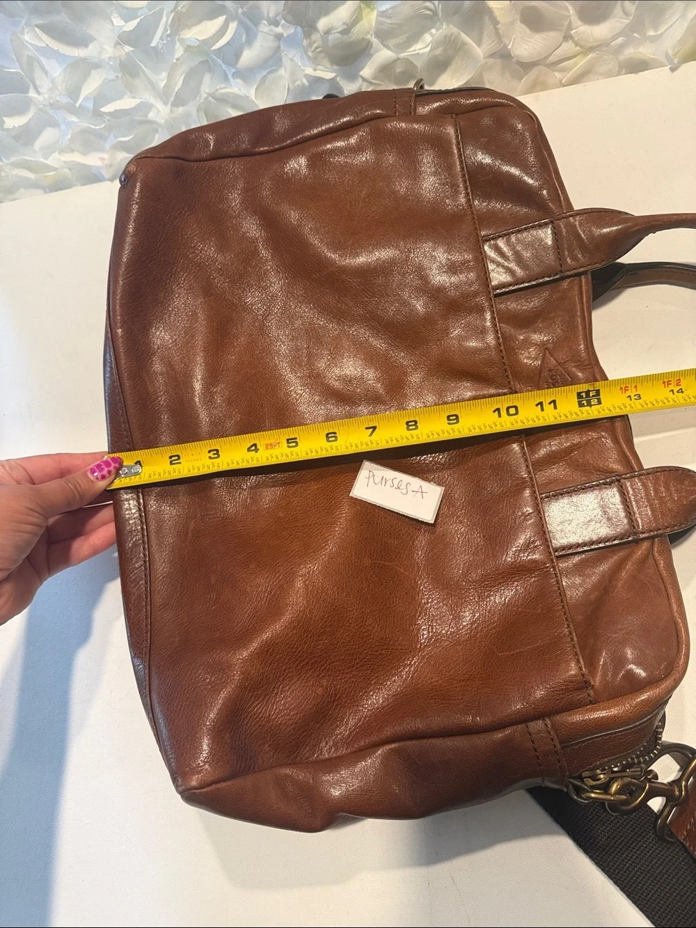 Fossil Brown Leather Briefcase with Removable Strap